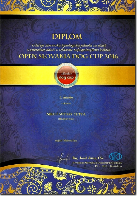 NIKO FANTASY CETYA - OPEN SLOVAKIA DOG CUP 2016